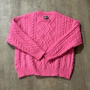 Daily Drills Vibrant Pint Cable Knit Crewneck Sweater Size XS/S